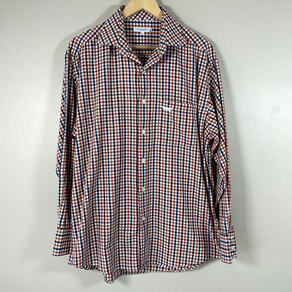 ALEX CANNON Mens Colorful Checkered Long Sleeve Button Down Dress Shirt LG - Picture 1 of 7